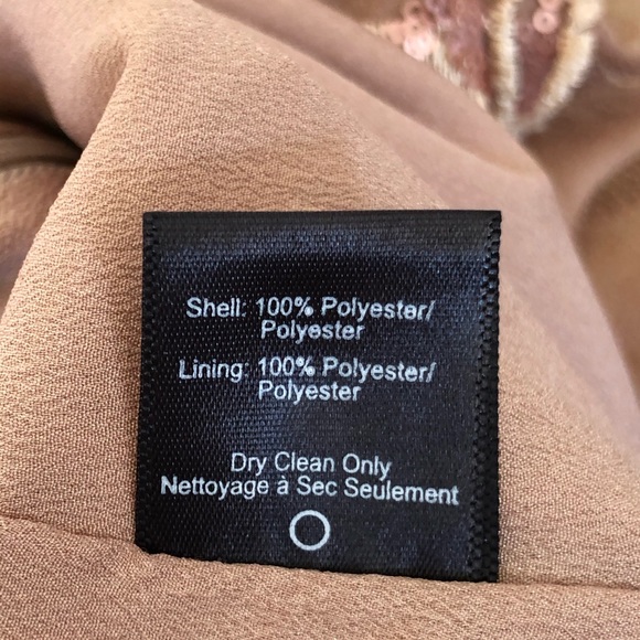 Dress The Population Nude Sequin Floral Dress L - Picture 7 of 8